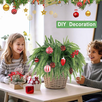 4 Stück Künstliche Tannenzweige Kiefernzweige Weihnachtsdeko 45CM