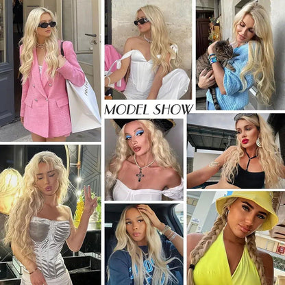 Blonde Lockige Perücke 27.55 Zoll – Cosplay & Party Perücke