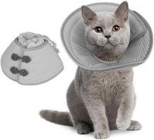 Katzen Halskrause Weich Leicht Trichter Leckschutz Grau L