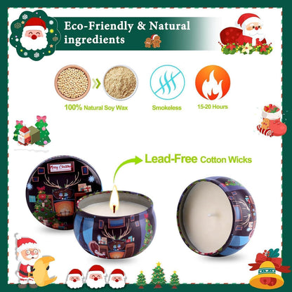 Weihnachtsduftkerzen-Set 12er Pack | Sojawachs Aromatherapie Geschenk