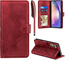 Samsung Galaxy A54 5G Hülle Wallet Case PU Leder Rot