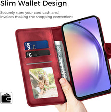 Lederhülle Samsung Galaxy A54 5G Wallet Flip PU Case Rot