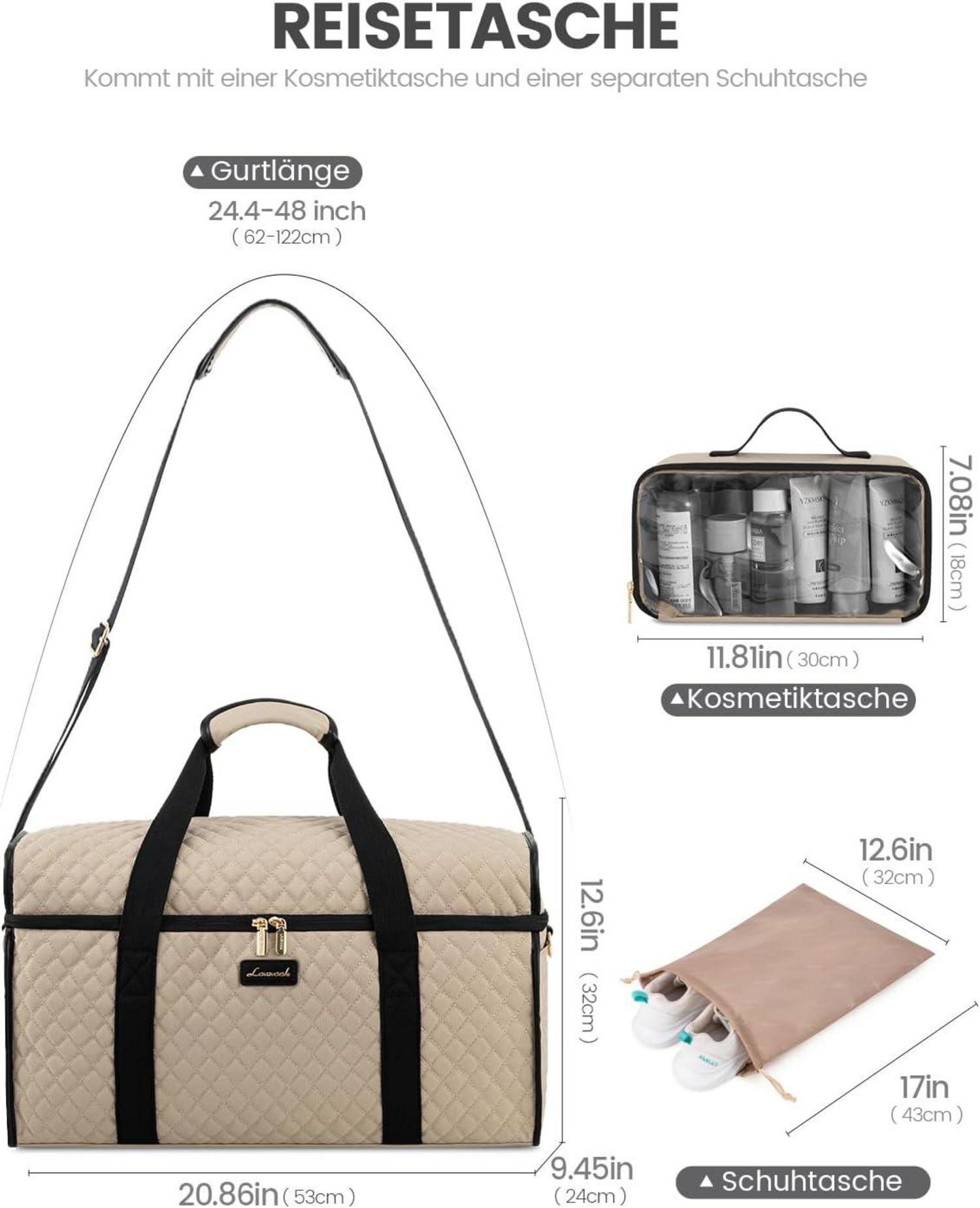 Leichte Reisetasche Damen Große Öffnung Wasserdicht Handgepäck Travel Duffle Bag