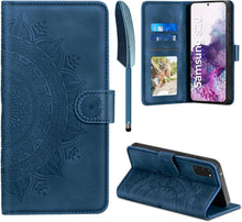 Samsung Galaxy S20 Leder Flip Wallet Hülle Dunkelblau