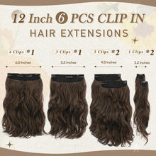 BARSDAR Clip in Extensions 30cm Braun 6PCs Synthetisch