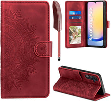 Samsung Galaxy A25 Hülle - Flip Wallet PU Leder Schutzhülle Rot