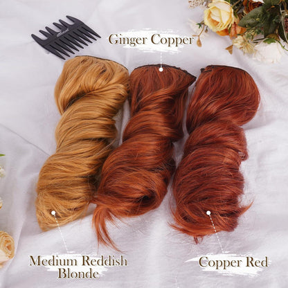 Clip in Extensions 30cm Rot Wellige Haarverlängerungen 6PCs