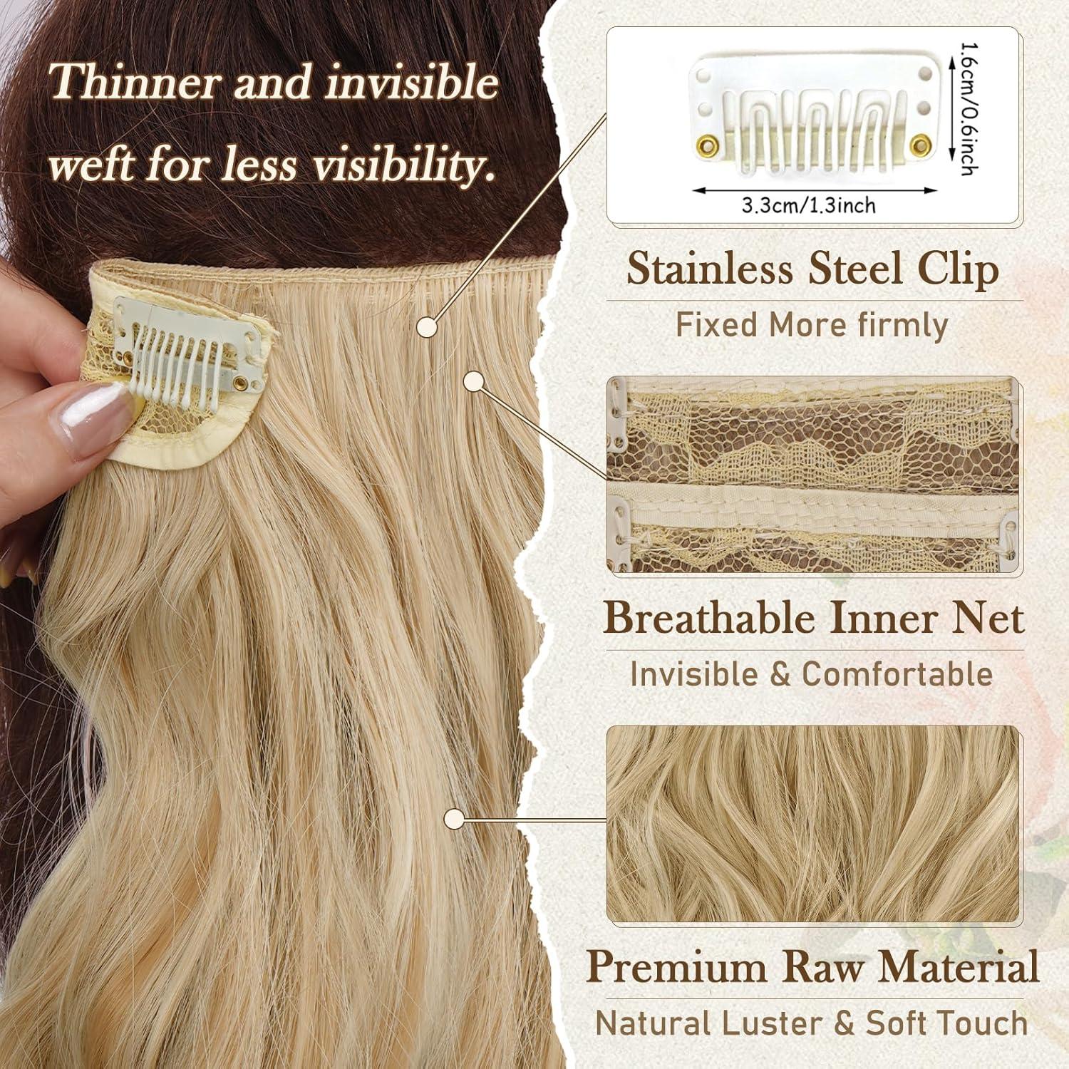 Clip-In Haarverlängerungen 6 Stück Wellige Extensions Highlights 30cm