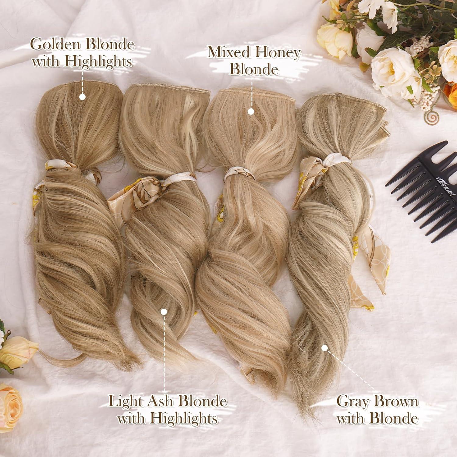 Clip-In Haarverlängerungen 6 Stück Kurz Wellig Extensions Highlights