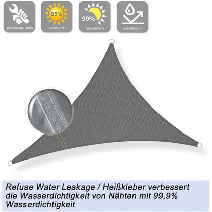 Wasserdichtes Sonnensegel Anthrazit 4x4m UV-Schutz 95%