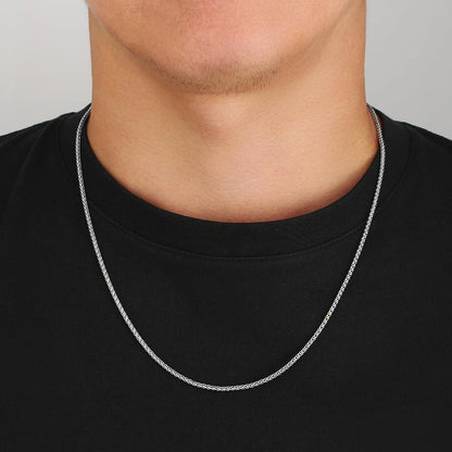 Goldkette Herren Edelstahl Weizenkette 18K Silber 2,5/3/4mm