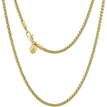 Goldkette Herren Edelstahl Weizenkette 3mm Gold beschichtet