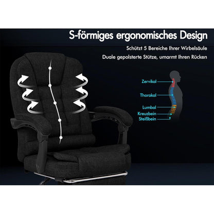 Ergonomischer Bürostuhl mit Massage und Fußstütze, 180
