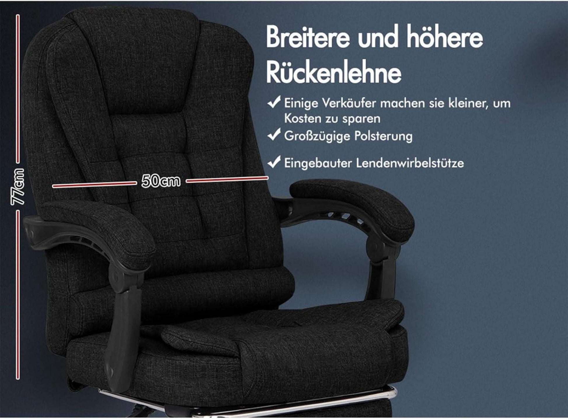 Ergonomischer Bürostuhl mit Massage und Fußstütze, 180