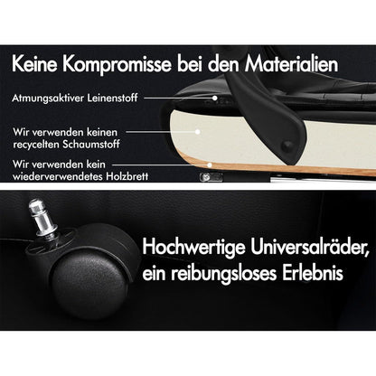 ALFORDSON Ergonomischer Massage-Bürostuhl mit Fußstütze