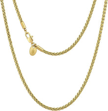 Goldkette 18K Weizenkette Edelstahl Zopfkette 61cm 3mm