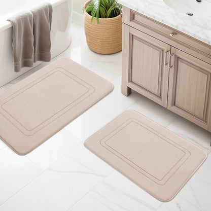 Weiches Badezimmerteppich Set 2-teilig mit Memory-Schaum