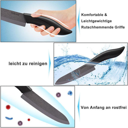 Keramikmesser Set 4-teilig – Scharfes Küchenmesser für Obst & Gemüse