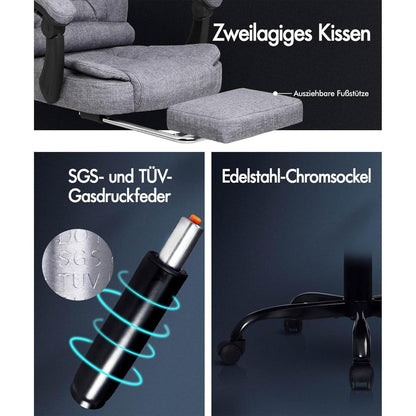 Ergonomischer Bürostuhl mit Massagefunktion und Fußstütze
