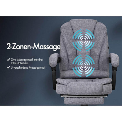 Ergonomischer Bürostuhl mit Massagefunktion und Fußstütze