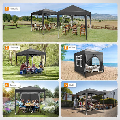 Faltpavillon 2x2m – Wasserdicht & Höhenverstellbar mit Zubehör