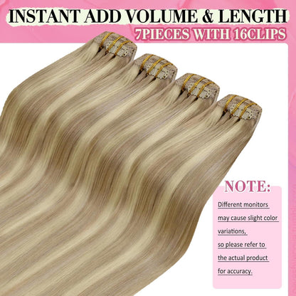 Blond Clip-in Echthaar Extensions 40cm – Volumengeber