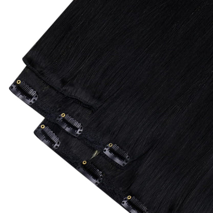 Echthaar Clip-in Extension Schwarz 50cm - 150g