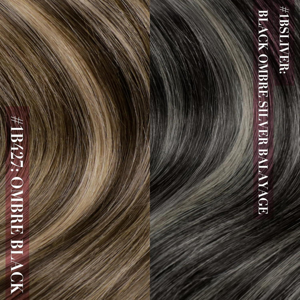 Clip-in Echthaar Extensions Balayage Schwarz Braun Blond 45cm