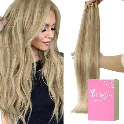 Clip-in Echthaar Extensions Blond 55cm – 150g Remy Haar