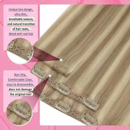 Clip-in Echthaar Extensions Blond 55cm – 150g Remy Haar