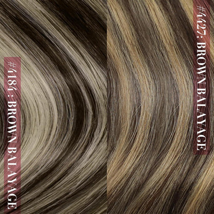 Echthaar Clip-in Extensions Ombre Dunkelbraun Karamellblond 50cm