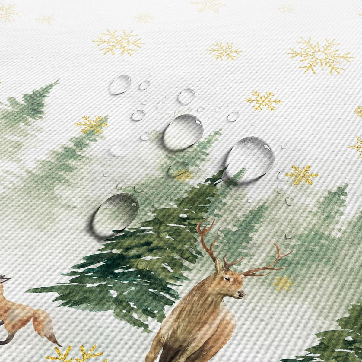 Weihnachtliche Tischdecke Winterwald | Wasserfest & Wiederverwendbar