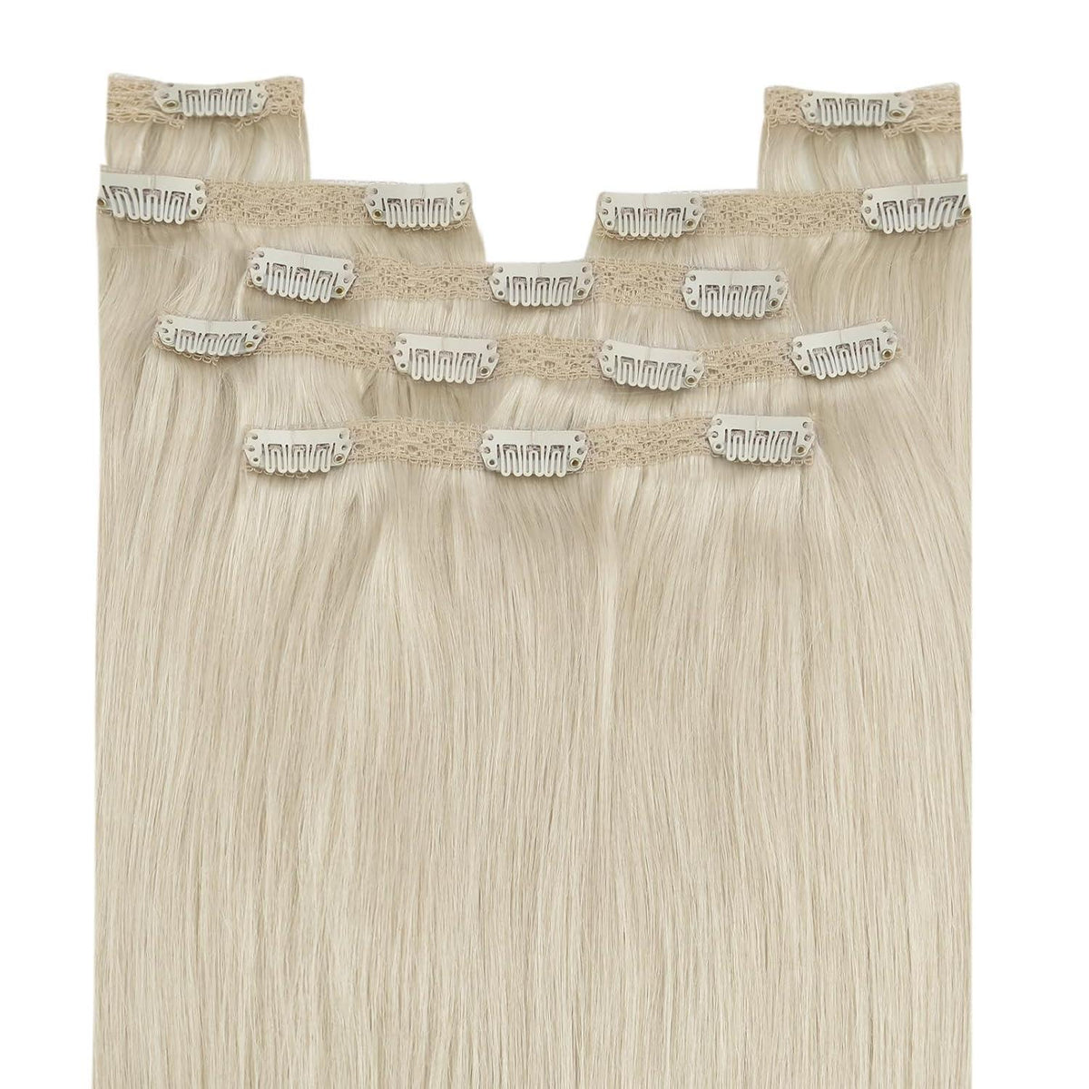 Platinblond Clip-in Echthaar Extensions 55cm – Volumenspendend