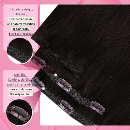 Echthaar Clip-Ins dunkelbraun 55cm – Volumen & Länge