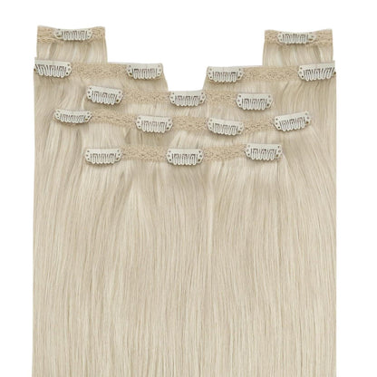 Platinblond Clip-in Echthaarverlängerung 45cm - Remy Haar