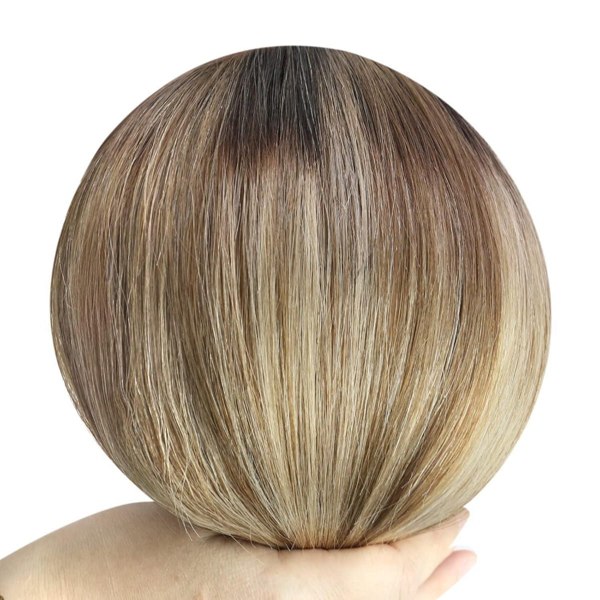 Clip-in Echthaar Extensions Braun Ombre 50cm – Volumenspendend