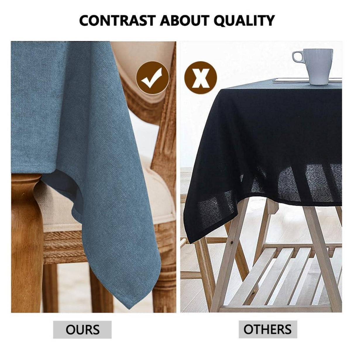 Abwaschbare Tischdecke Blau 140x240 cm Flaumoptik Rechteckig