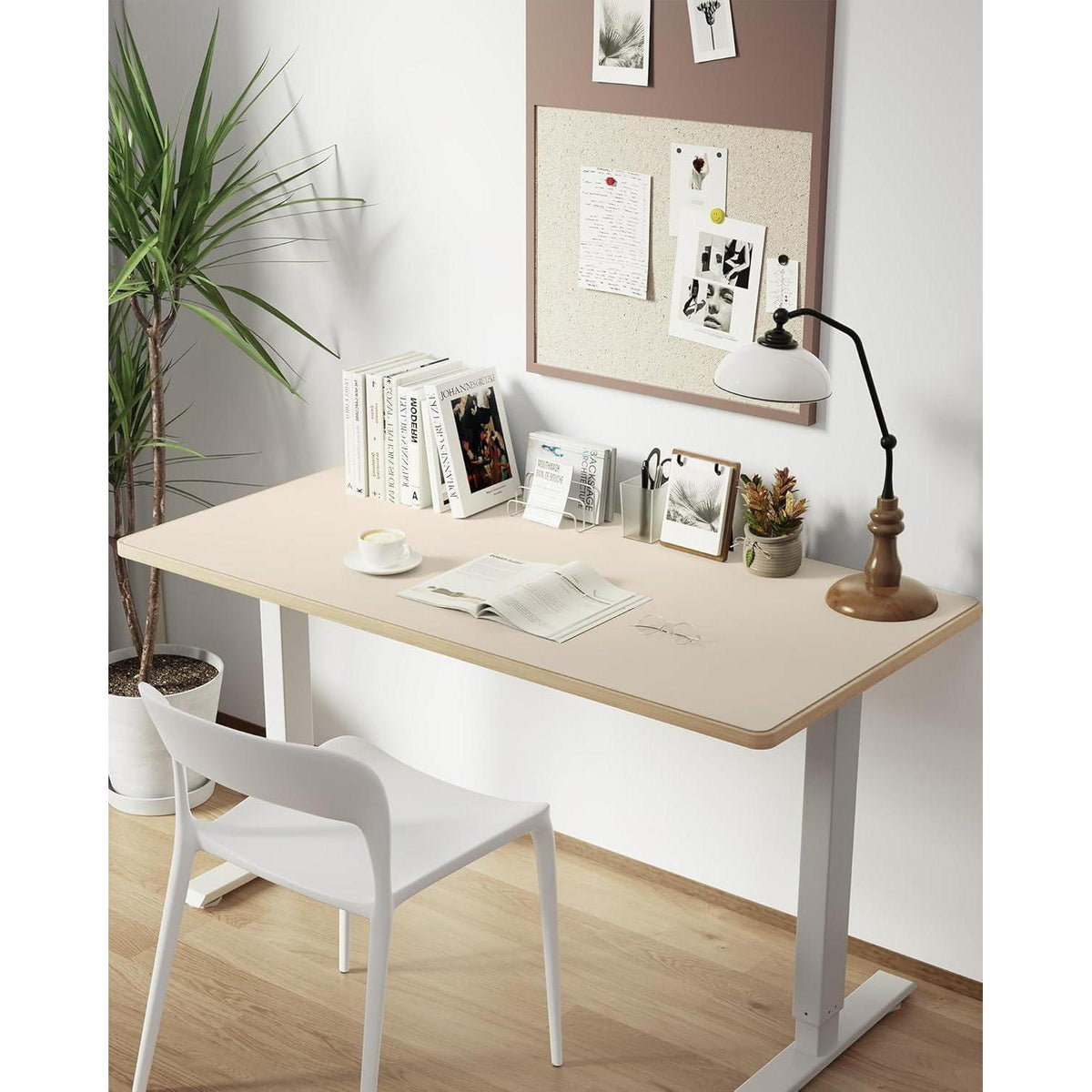 Schreibtischunterlage 100x50cm – Tischschutz & Mauspad Beige in Lederoptik