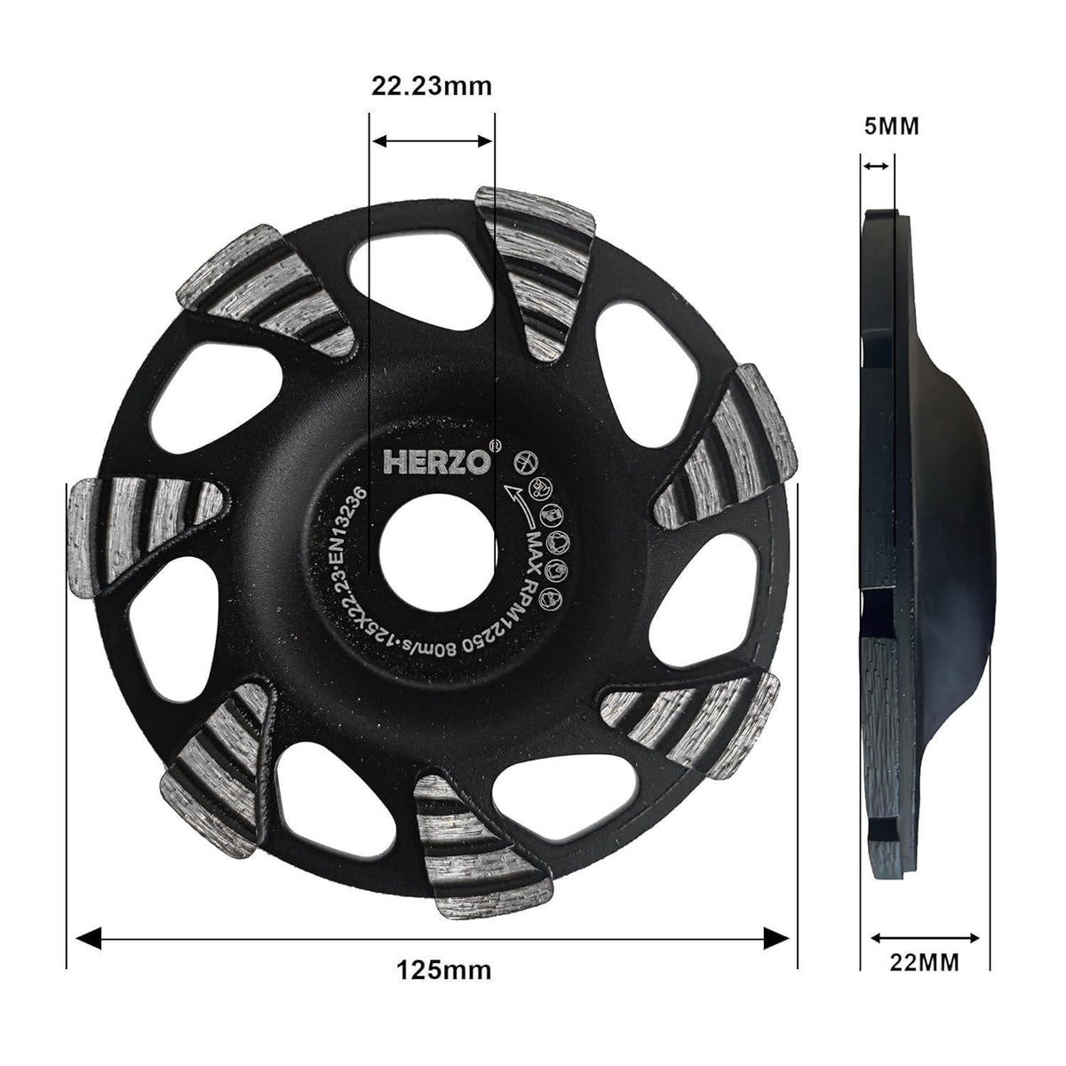 Diamant-Schleiftopf 125mm für Beton & Stein