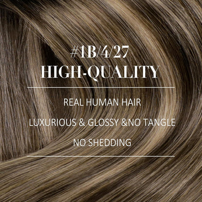 Clip-in Echthaar Extensions Schwarz Braun Blond 55cm
