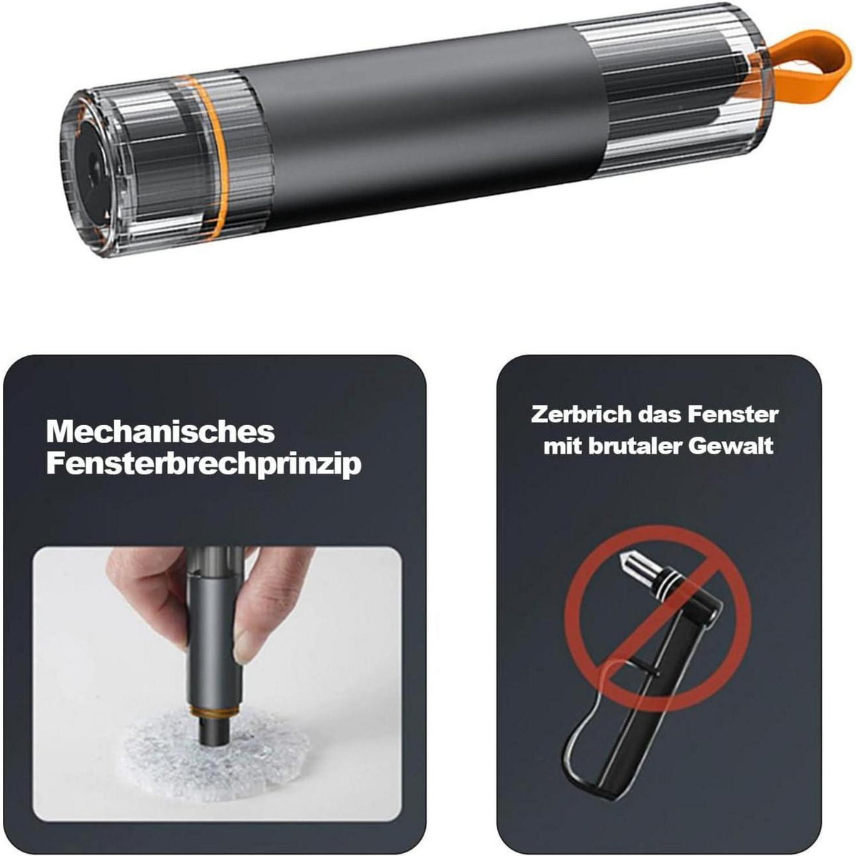 Notfallhammer Auto mit Gurtschneider – 2in1 Rettungswerkzeug