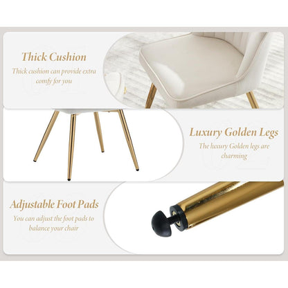 Samt 2er Set Esszimmerstühle – Beige, Modern & Bequem
