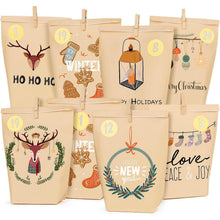 Adventskalender zum Befüllen - 24 Papier Weihnachtstüten zum
