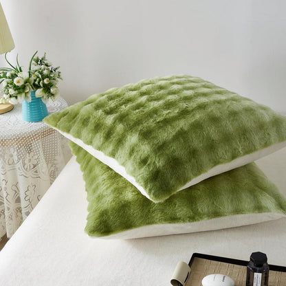 Plüsch Bettwäsche Set 220x240 Grün - Winterwarm & Kuschelig