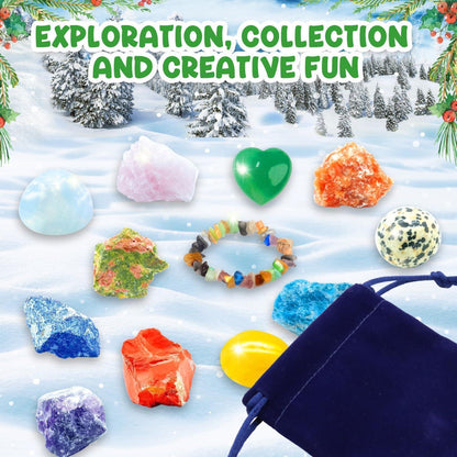 Edelstein Adventskalender 2024 Kinder Kristalle 24 Tage