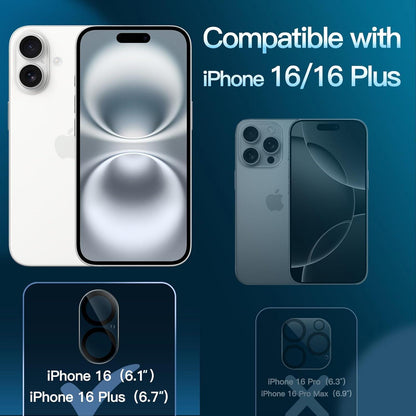 Kameraschutz für iPhone 16 6,1 & 16 Plus 6,7 Zoll Gehärtetes