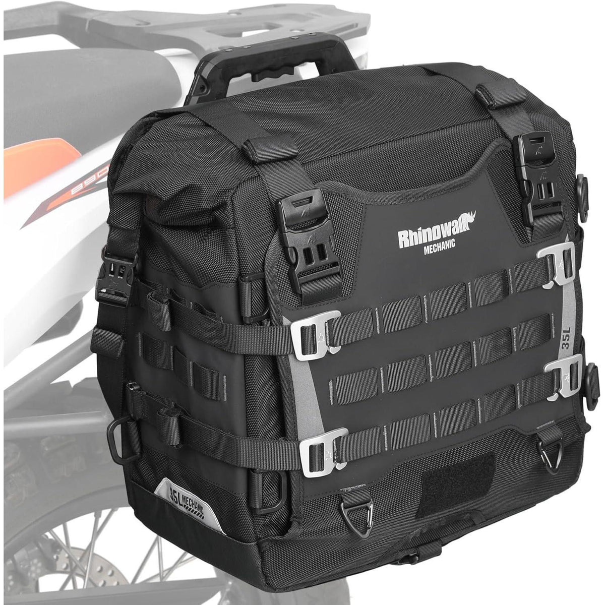 Motorrad-Satteltaschen 35L wasserdicht mit Schnellverschluss und MOLLE