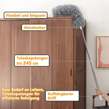 Teleskop Staubwedel, Ausziehbar bis 2,45m, Biegbar, Grau 5