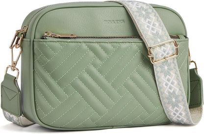 Gesteppte PU Leder Damen Umhängetasche Crossbody Bag mit RFID Schutz