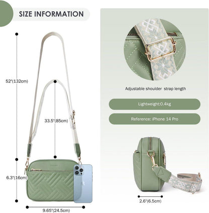 Gesteppte PU Leder Damen Umhängetasche Crossbody Bag mit RFID Schutz